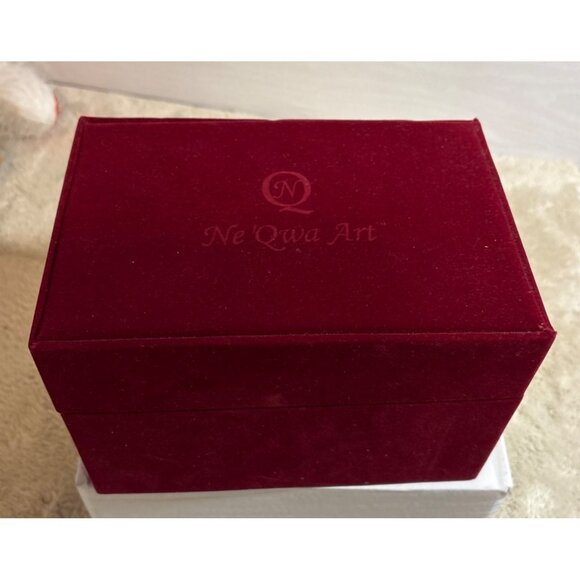 Ne Qwa Art Christmas Ornament Glass Hand Painted Angel Shepherd Red Velvet Box - Picture 2 of 12